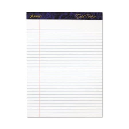 Ampad/ Of Amercn Pd&Ppr Ampad, GOLD FIBRE WRITING PADS, WIDE/LEGAL RULE, 8.5 X 11.75, WHITE, 4PK 20031
